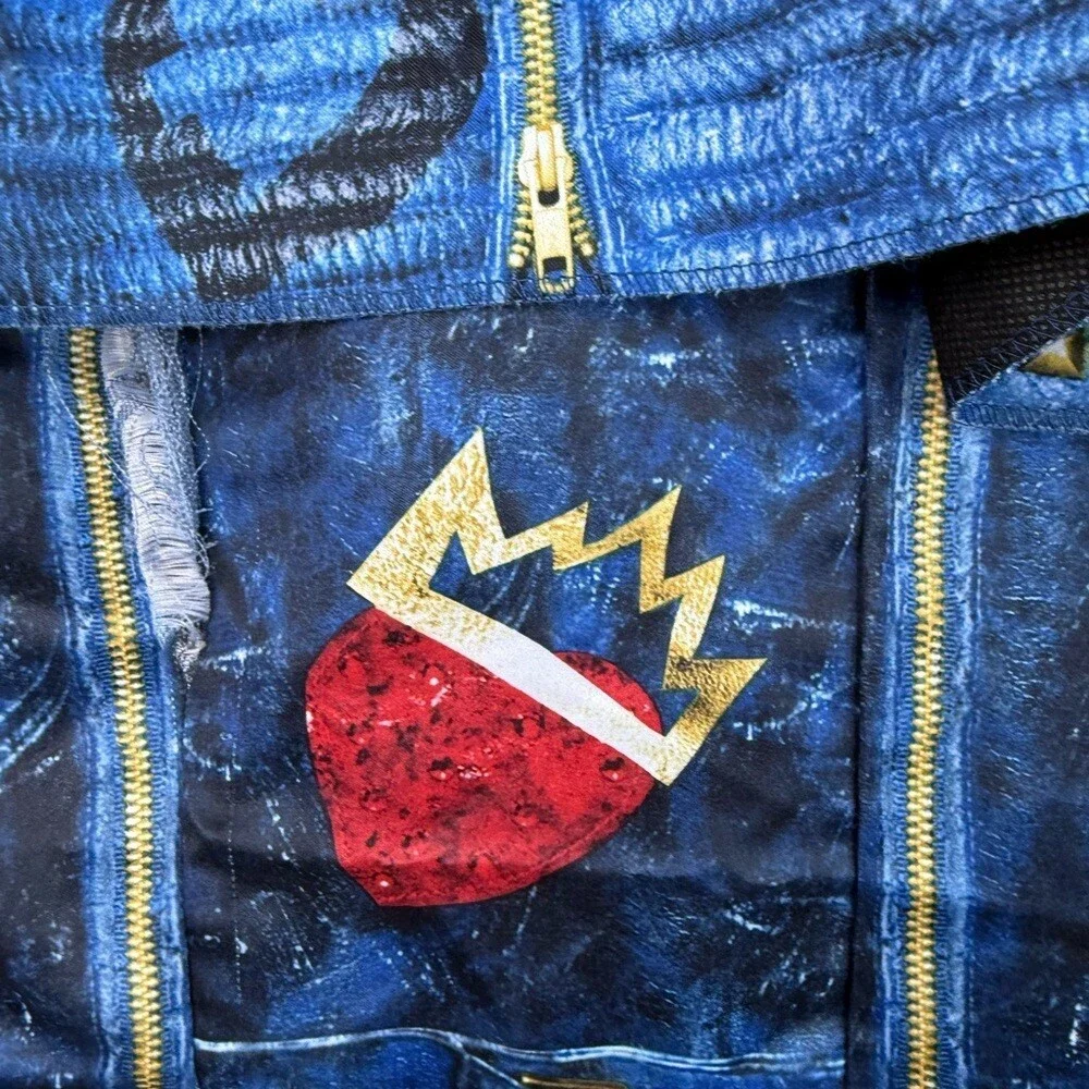 Disney descendants 2 jacket coat dress up heart red Blue Studded Kids Jacket